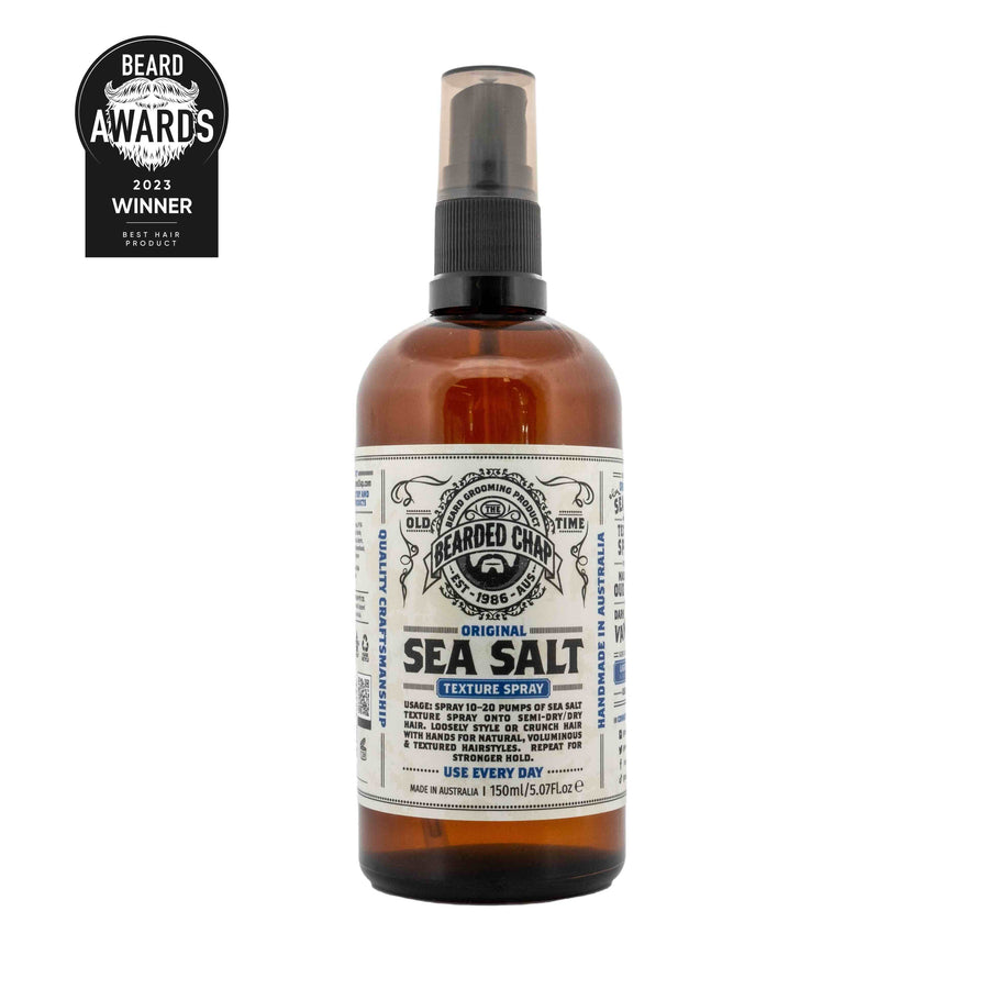 The Bearded Chap Sea Salt Texture Spray. Natural Hair styling product for men