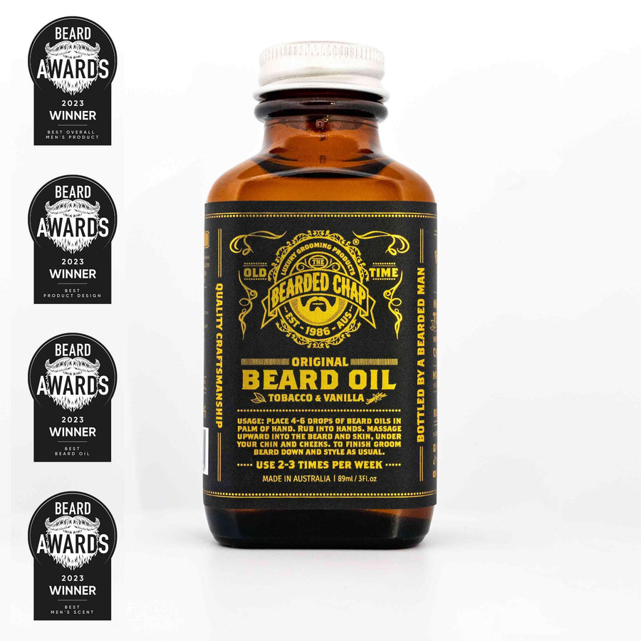 The Bearded Chap Tobacco & Vanilla Beard Oil 89ml - Award winning beard oil. 