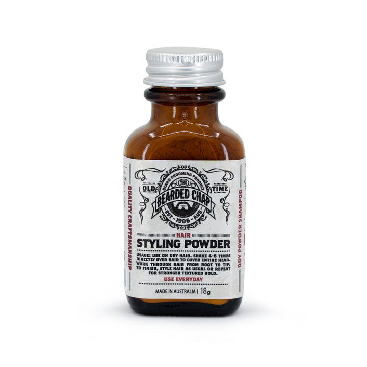 The Bearded Chap Hair Styling Powder. Natural hair styling powder for men that 