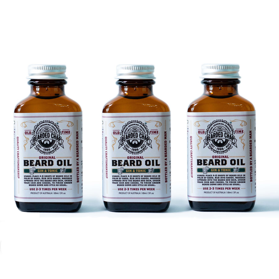 The Bearded Chap Gin & Tonic 89ml Beard Oil 3 pack