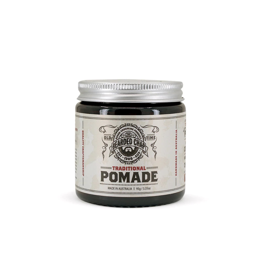 The Bearded Chap Traditional Pomade front - Classic look natural hair styling product