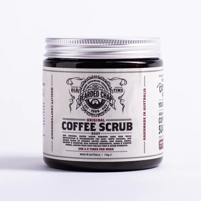 The Bearded Chap Original Coffee Body Scrub - Coffee Body Exfoliant scrub for men made in Australia