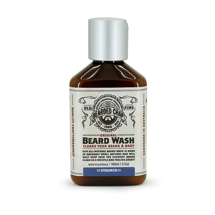 the bearded chap travel beard wash staunch scent , natural beard and face wash