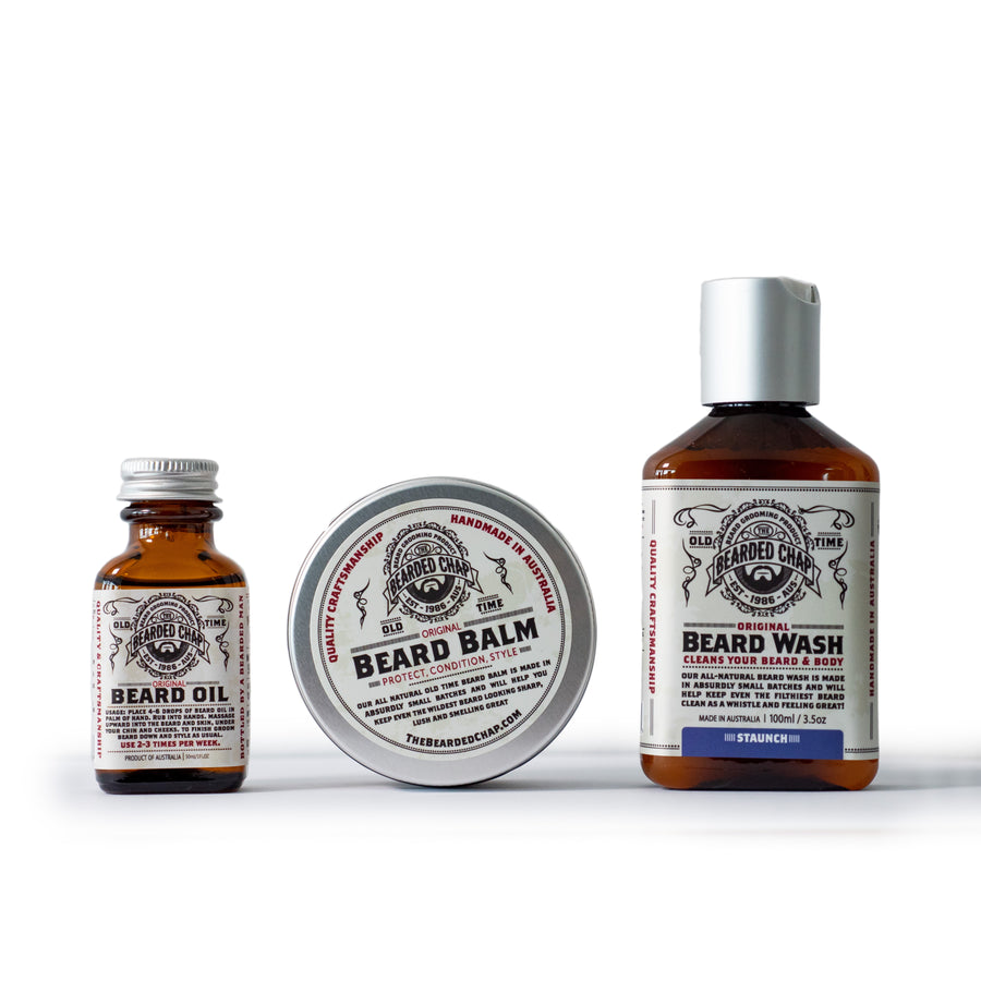 Trilogy Beard Kit - The Bearded Chap Australian made grooming productsTrilogy Beard Kit - The Bearded Chap Australian made grooming products