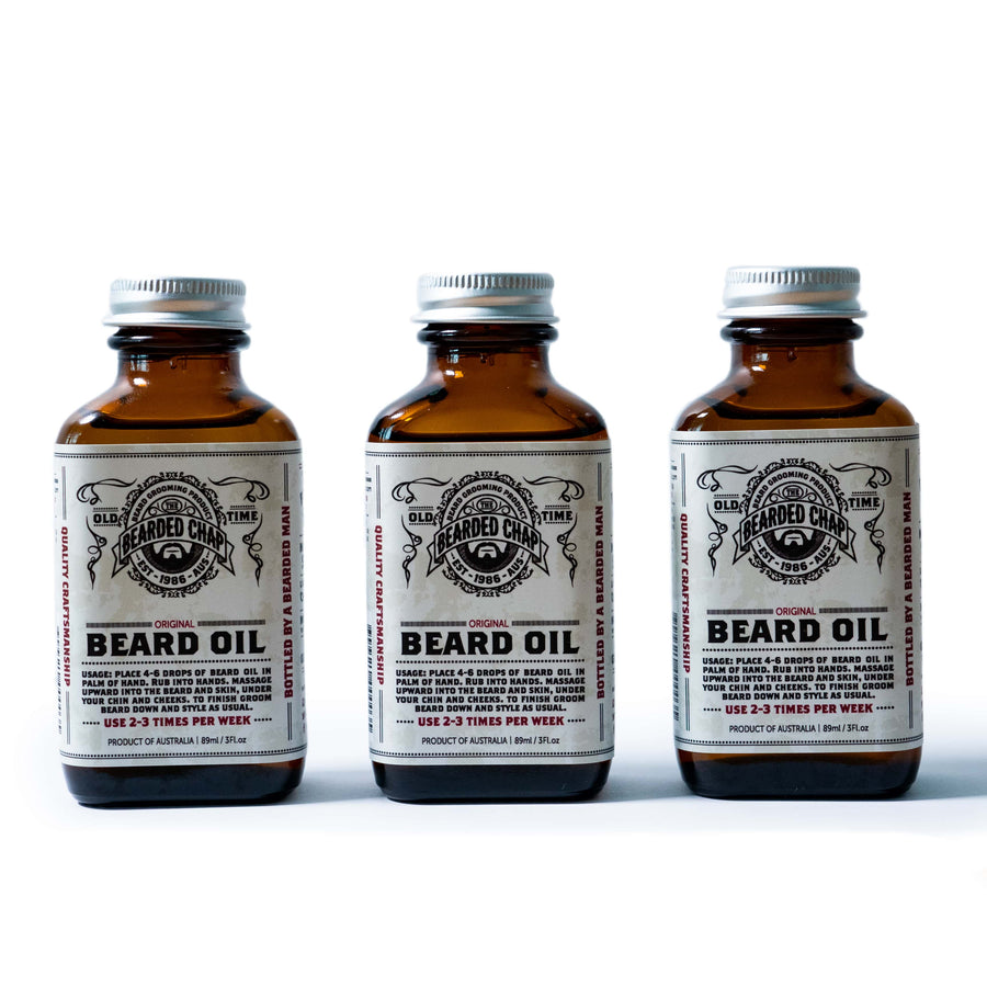 The Bearded Chap Original Beard Oil 89ml 3 pack 